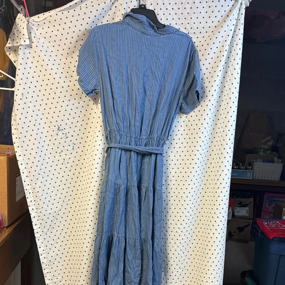Jane and Delancey Blue Button-Up Midi Dress - Picture 2 of 4